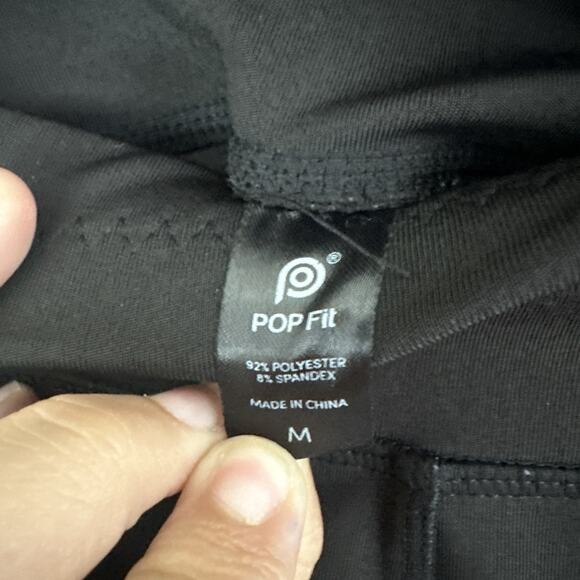 Pop Fit Size Medium Black Ava High Rise w Mesh Insets and stash Pockets Leggings - Picture 4 of 7